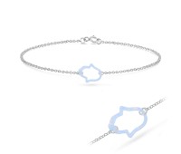 Light Sapphire Opal Silver Bracelet BRS-238A